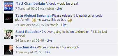 Android Facebook comments