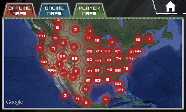 ZOS for Android player maps (North America)