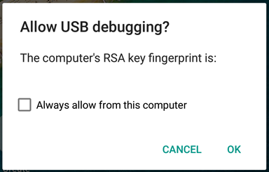 Android allow USB debugging