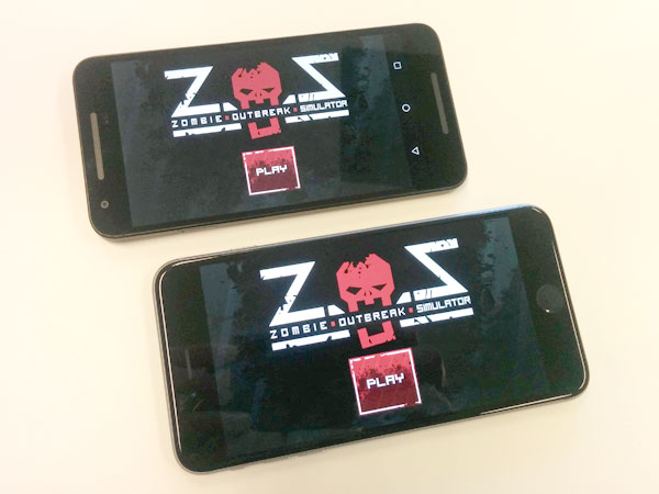 Zombie Outbreak Simulator on Nexus 5X and iPhone 6s Plus